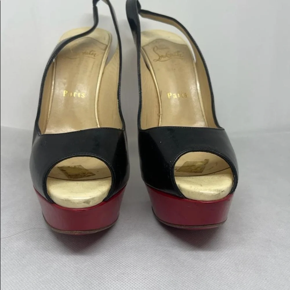 Christian Louboutin Black and Red Platform Heels